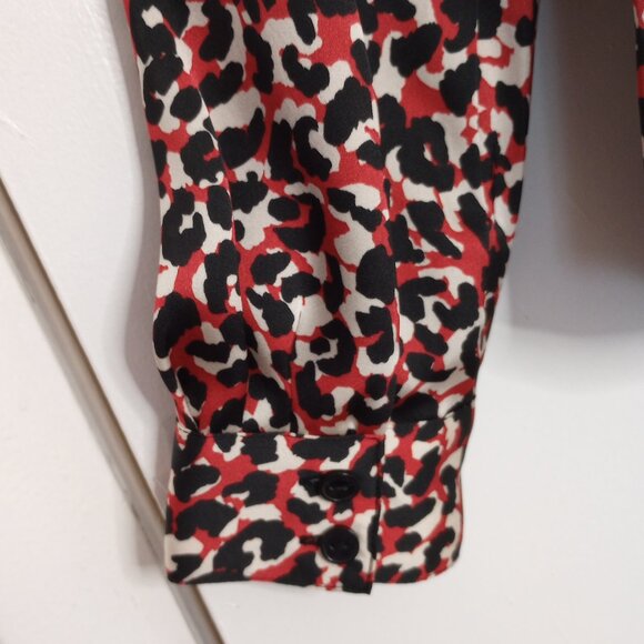 Sanctuary Black & Red Mod Cheetah Print Blouse - Picture 6 of 9